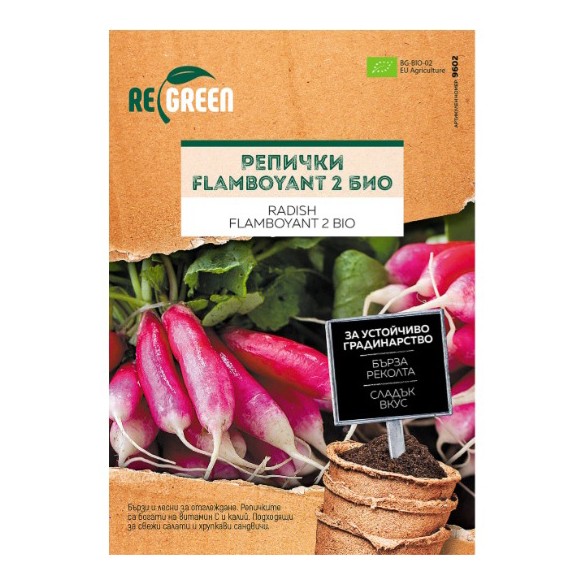 Семена Био репички Flamboyant 2 REGREEN ➤ топ цена ➤ dshome.bg