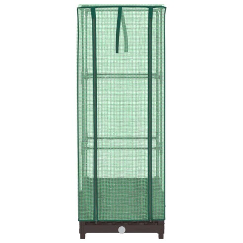 Повдигнато легло с оранжерия калъф, ратанов вид, 40x40x123 см