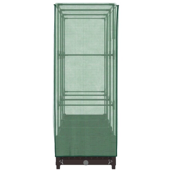 Повдигнато легло с оранжерия калъф, ратанов вид, 120x40x123 см