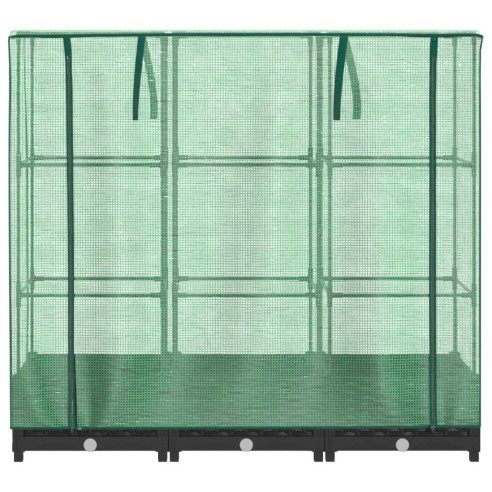 Повдигнато легло с оранжерия калъф, ратанов вид, 120x40x123 см