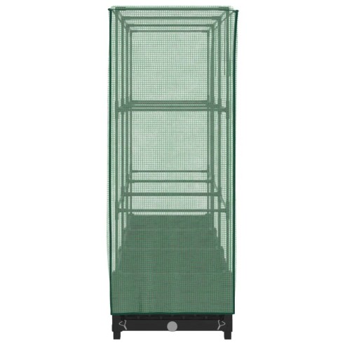 Повдигнато легло с оранжерия калъф, ратанов вид, 120x40x123 см