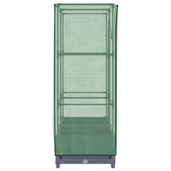 Повдигнато легло с оранжерия калъф, ратанов вид, 80x40x123 см