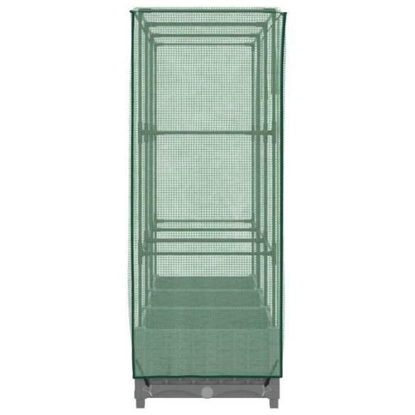 Повдигнато легло с оранжерия калъф, ратанов вид, 120x40x123 см