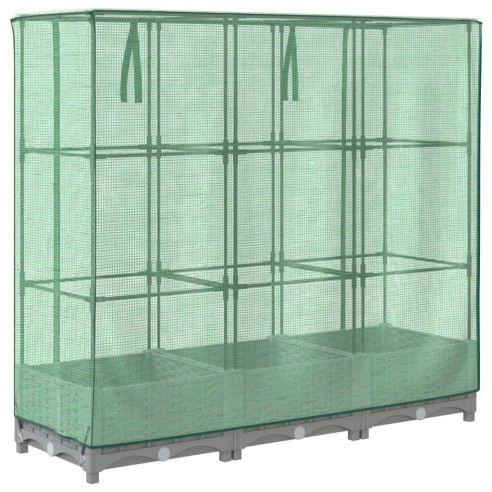 Повдигнато легло с оранжерия калъф, ратанов вид, 120x40x123 см