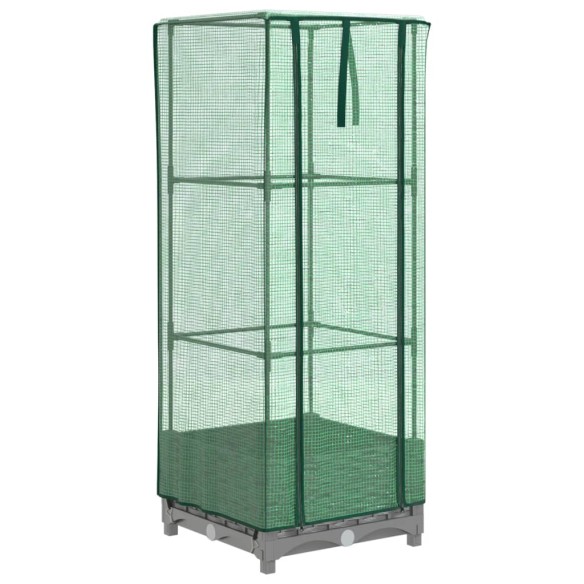Повдигнато легло с оранжерия калъф, ратанов вид, 40x40x123 см
