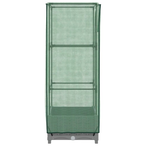 Повдигнато легло с оранжерия калъф, ратанов вид, 40x40x123 см