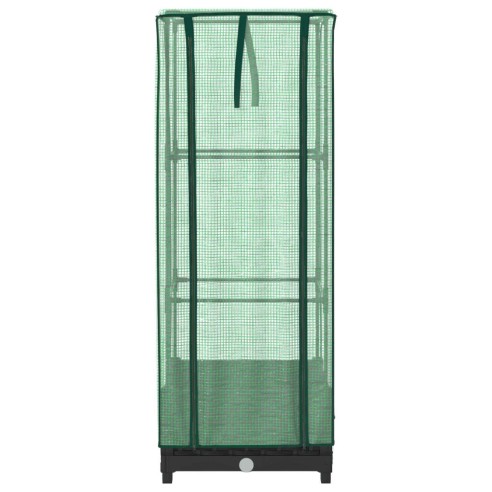 Повдигнато легло с оранжерия калъф, ратанов вид, 40x40x123 см