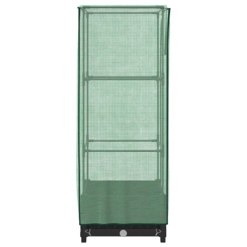 Повдигнато легло с оранжерия калъф, ратанов вид, 40x40x123 см