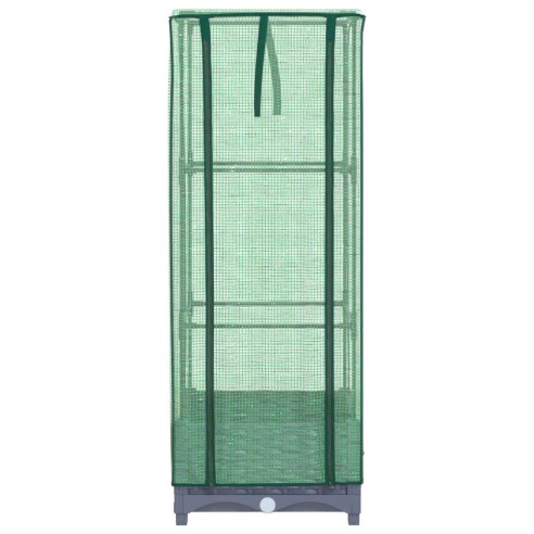 Повдигнато легло с оранжерия калъф, ратанов вид, 40x40x123 см