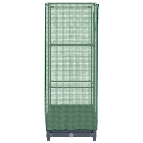 Повдигнато легло с оранжерия калъф, ратанов вид, 40x40x123 см