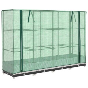 Повдигнато легло с оранжерия калъф, ратанов вид, 160x40x123 см 2