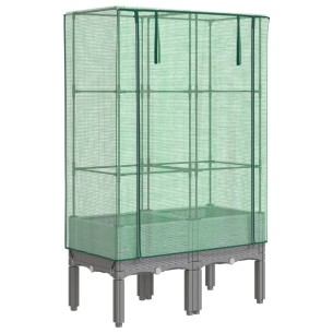 Повдигнато легло с оранжерия калъф, ратанов вид, 80x40x140 см 2