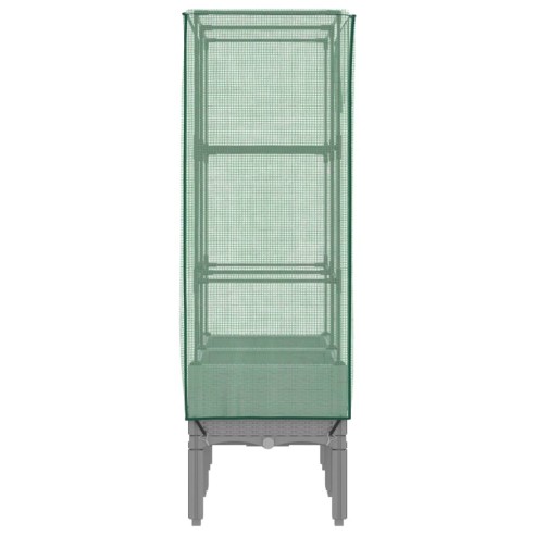 Повдигнато легло с оранжерия калъф, ратанов вид, 80x40x140 см