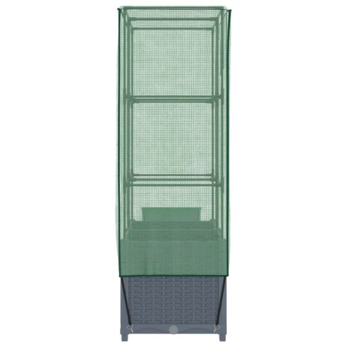 Повдигнато легло с оранжерия калъф, ратанов вид, 80x40x138 см