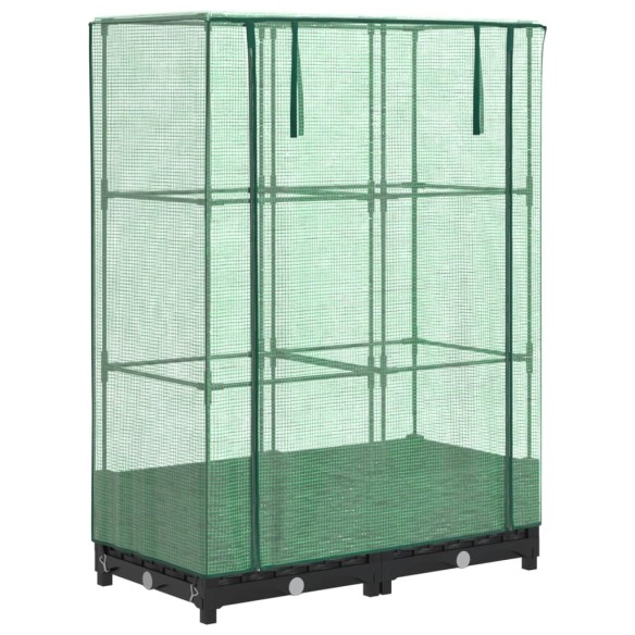 Повдигнато легло с оранжерия калъф, ратанов вид, 80x40x123 см