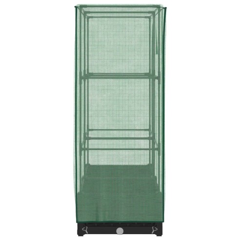 Повдигнато легло с оранжерия калъф, ратанов вид, 80x40x123 см