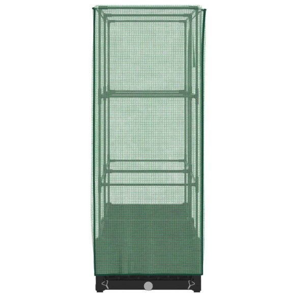Повдигнато легло с оранжерия калъф, ратанов вид, 80x40x123 см