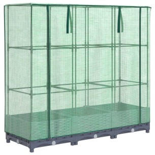 Повдигнато легло с оранжерия калъф, ратанов вид, 120x40x123 см 2