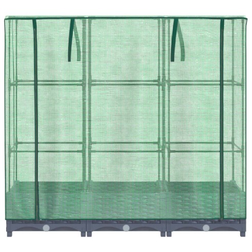 Повдигнато легло с оранжерия калъф, ратанов вид, 120x40x123 см