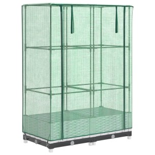 Повдигнато легло с оранжерия калъф, ратанов вид, 80x40x123 см 2