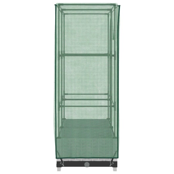 Повдигнато легло с оранжерия калъф, ратанов вид, 80x40x123 см