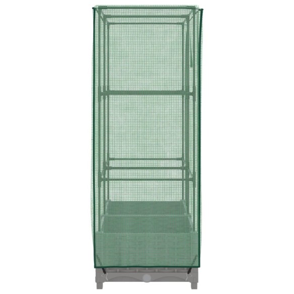 Повдигнато легло с оранжерия калъф, ратанов вид, 80x40x123 см
