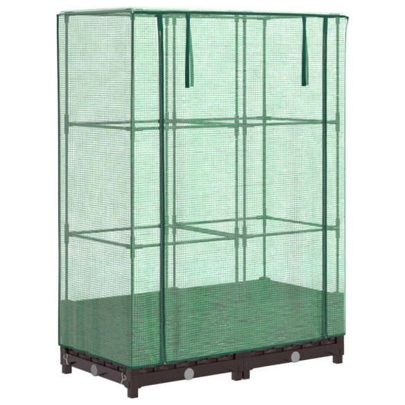 Повдигнато легло с оранжерия калъф, ратанов вид, 80x40x123 см