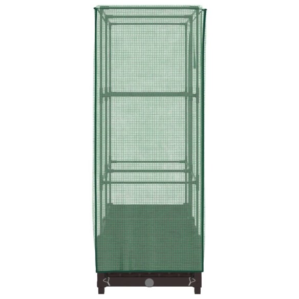 Повдигнато легло с оранжерия калъф, ратанов вид, 80x40x123 см