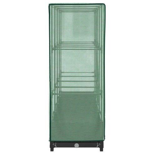 Повдигнато легло с оранжерия калъф, ратанов вид, 160x40x123 см