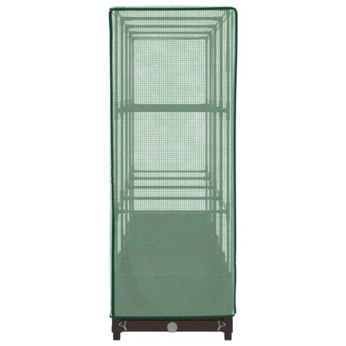 Повдигнато легло с оранжерия калъф, ратанов вид, 160x40x123 см