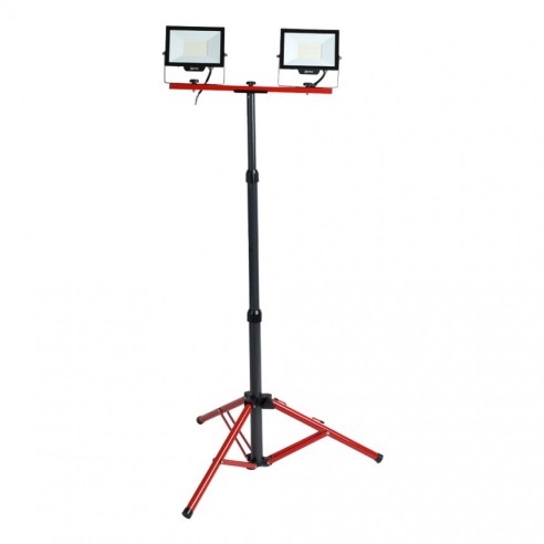 Двойна стойка за прожектори 1.6 м червено/сиво LIGHTEX ➤ топ цена ➤ dshome.bg
