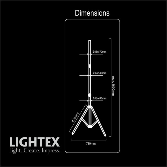 Единична стойка за прожектор 1.6 м червено/сиво LIGHTEX ➤ топ цена ➤ dshome.bg
