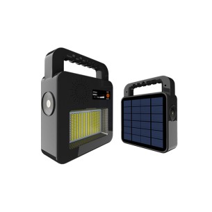 Соларна преносима Bluetooth колонка и прожектор 3.5 W черна OPTONICA ➤ топ цена ➤ dshome.bg