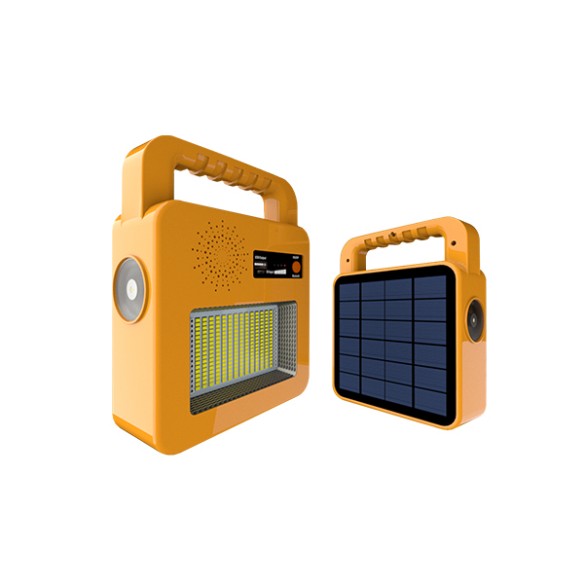 Соларна преносима Bluetooth колонка и прожектор 3.5 W жълта OPTONICA ➤ топ цена ➤ dshome.bg