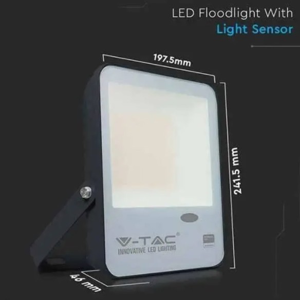 LED прожектор със светлинен сензор 50 W Samsung чип V-TAC ➤ топ цена ➤ dshome.bg