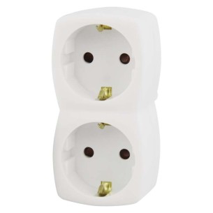 Разклонител с 2 гнезда без кабел бял EMOS ➤ топ цена ➤ dshome.bg