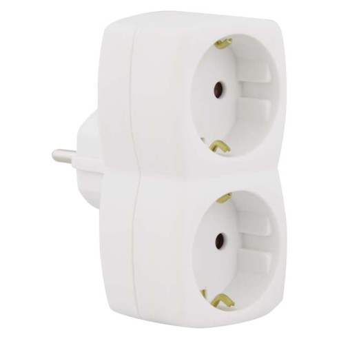 Разклонител с 2 гнезда без кабел бял EMOS ➤ топ цена ➤ dshome.bg