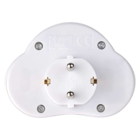 Разклонител с 2 гнезда и ключ без кабел бял EMOS ➤ топ цена ➤ dshome.bg