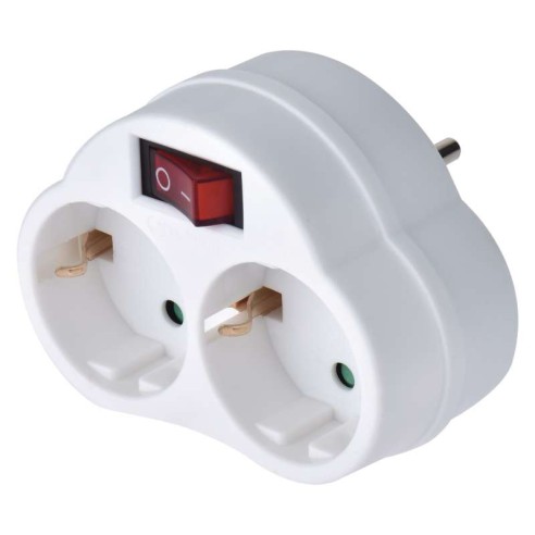 Разклонител с 2 гнезда и ключ без кабел бял EMOS ➤ топ цена ➤ dshome.bg