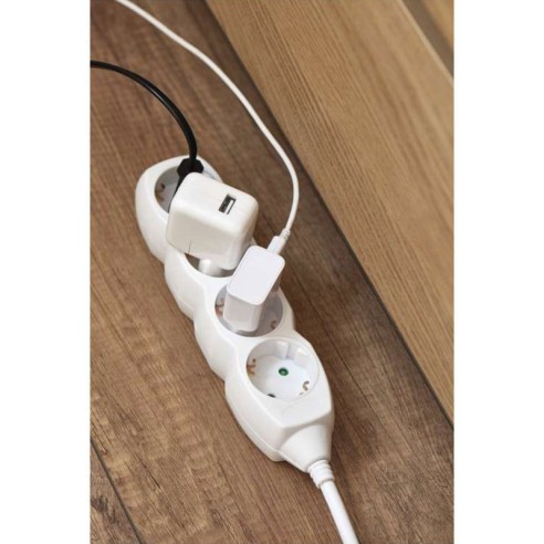 Разклонител с 4 гнезда 1.5 м бял EMOS ➤ топ цена ➤ dshome.bg