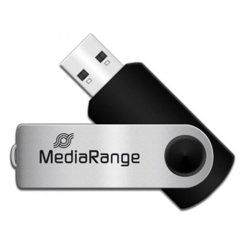 Флаш памет USB 2.0 16 GB черно/сребристо MediaRange ➤ топ цена ➤ dshome.bg
