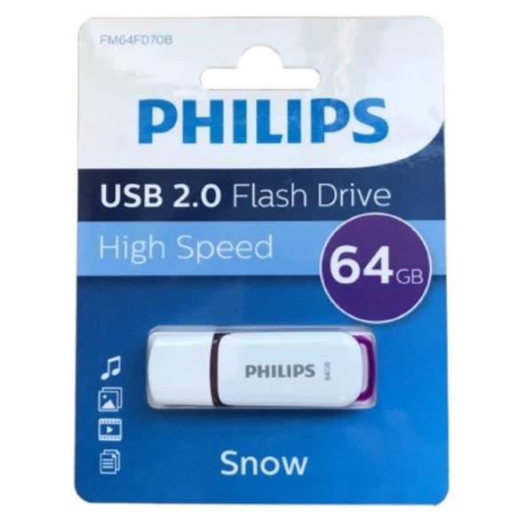 Флаш памет USB 2.0 64 GB Snow PHILIPS ➤ топ цена ➤ dshome.bg
