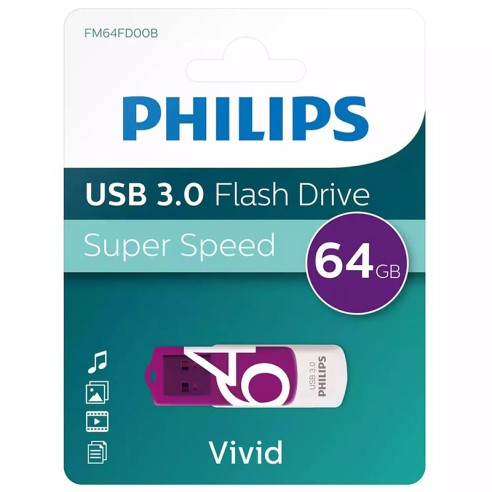 Флаш памет USB 3.0 64 GB Vivid PHILIPS ➤ топ цена ➤ dshome.bg