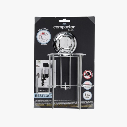 Поставка за сешоар с вакуум Bestlock Bath COMPACTOR ➤ топ цена ➤ dshome.bg