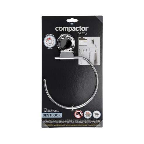 Закачалка пръстен за баня с вакуум Bestlock Bath COMPACTOR ➤ топ цена ➤ dshome.bg
