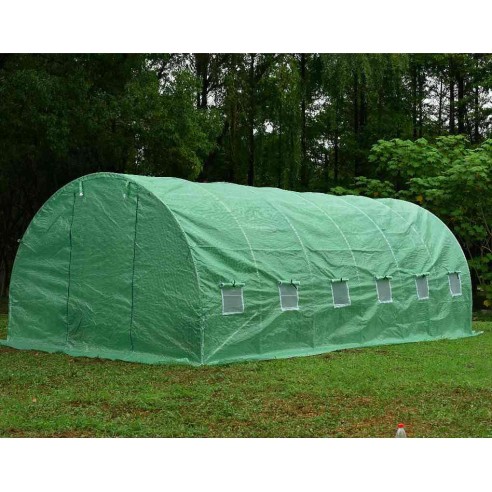 Оранжерия с 12 прозореца и 2 врати 6x3x2 м зелена ➤ топ цена ➤ dshome.bg