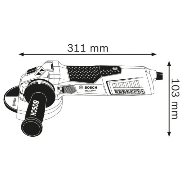 Ъглошлайф 1900 W 125 мм GWS 19-125 CIE BOSCH ➤ топ цена ➤ dshome.bg