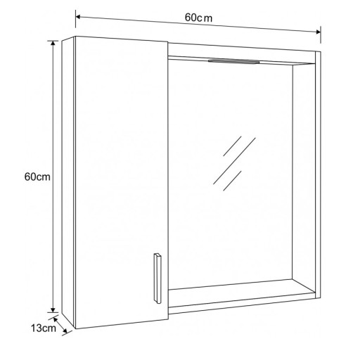 Горен огледален шкаф за баня ICMC 1013-60 INTER CERAMIC ➤ топ цена ➤ dshome.bg