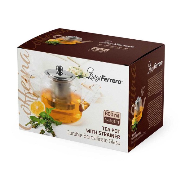 Чайник с цедка 800 мл Coffeina LUIGI FERRERO ➤ топ цена ➤ dshome.bg