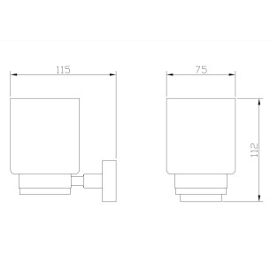 Стъклена чаша с държач за баня 606 Азалия ➤ топ цена ➤ dshome.bg 2